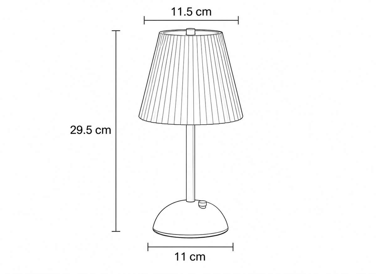 Lampe Sans Fil Dorée à Abat-Jour Plissé
