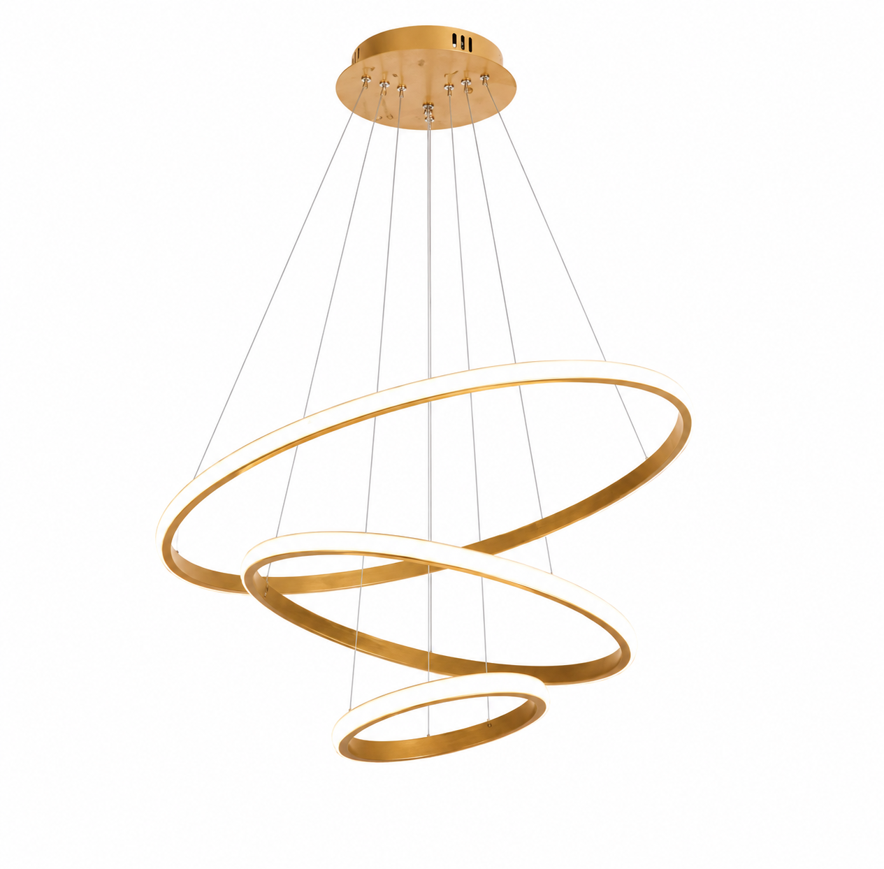 Suspension LED Spirale Dorée