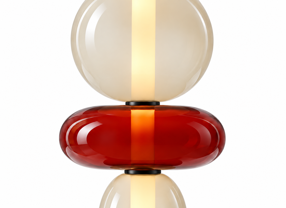 Lampe Design Nordic Trio Ivoire & Rouge