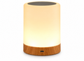 Lampe Tactile RGB Bois & Verre Dépoli