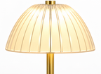 Lampe Tactile Dorée à Abat-Jour Plissé