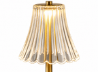 Lampe Tactile Dorée en Verre Plissé