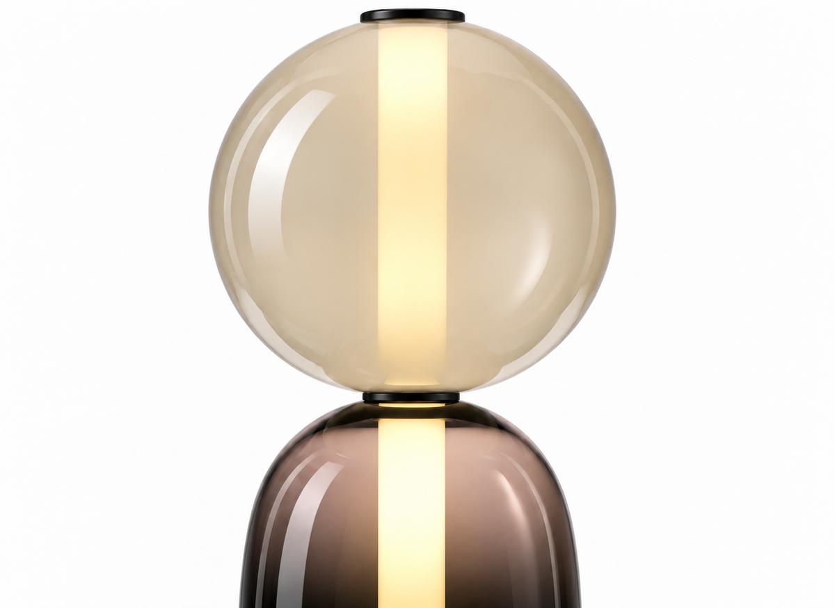 Lampe Design Nordique Duo en Verre Fumé