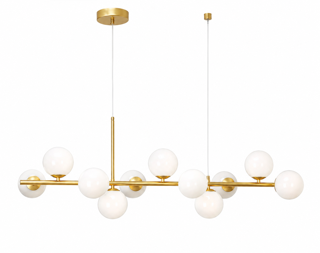 Suspension Nordique Verre & Laiton 11 Lumières