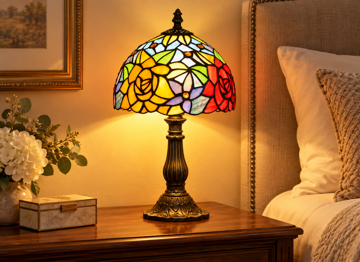 Lampe de Table Vitrail Tiffany