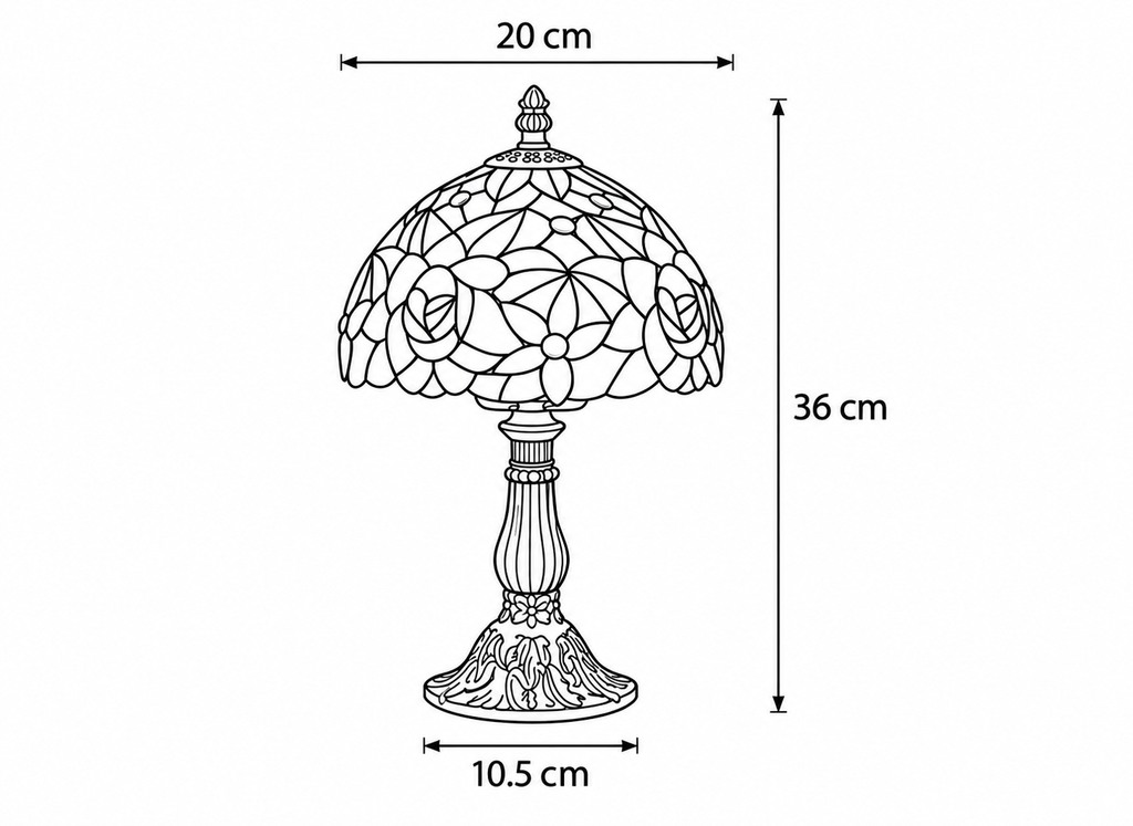 Lampe de Table Vitrail Tiffany