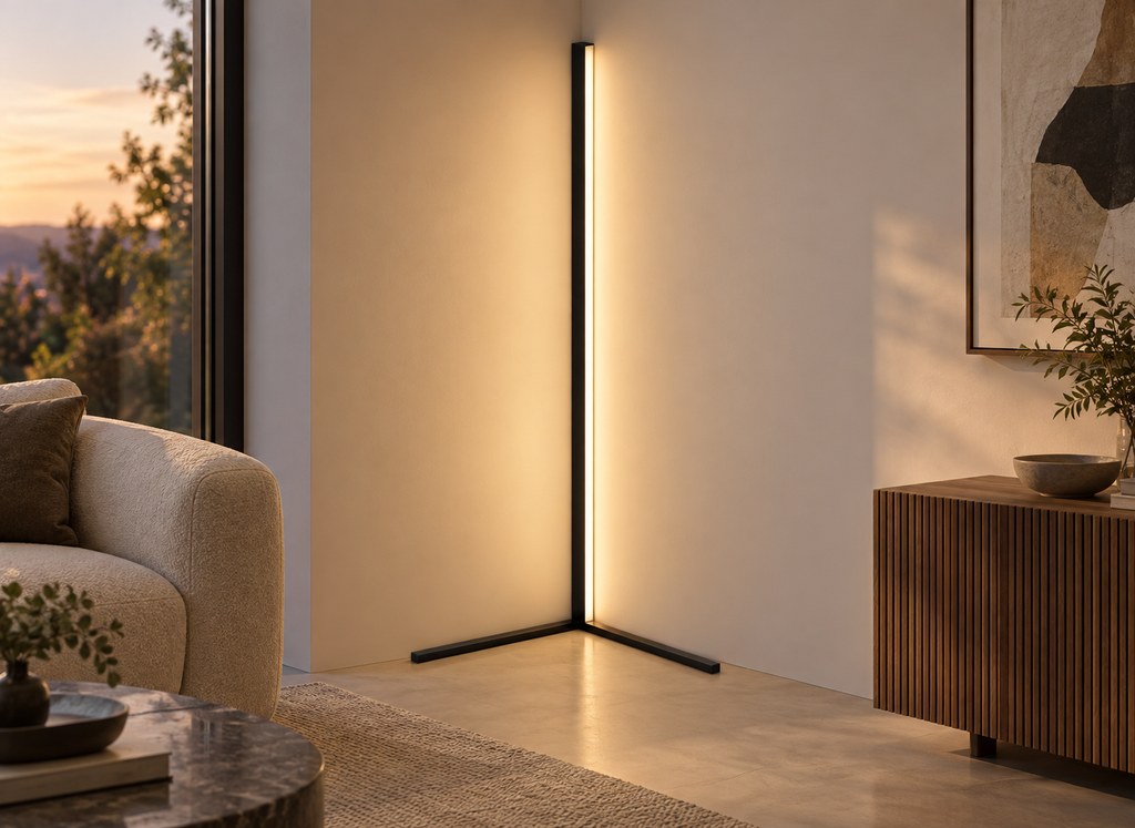 Lampadaire d’Angle LED RGB Minimaliste