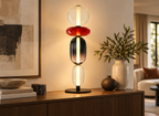 Lampe Design Nordic Quatuor Ivoire, Rouge & Fumé