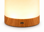 Lampe Tactile RGB Bois & Verre Dépoli
