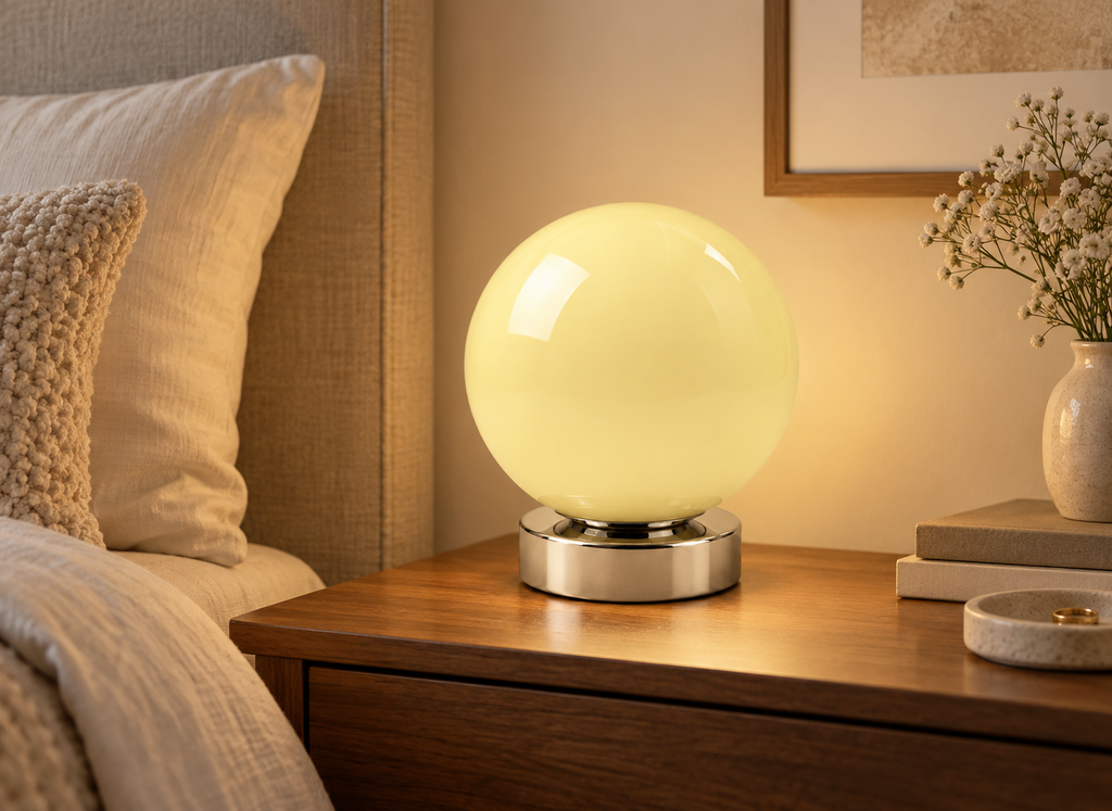 Lampe Globe Murano Crème Opaline