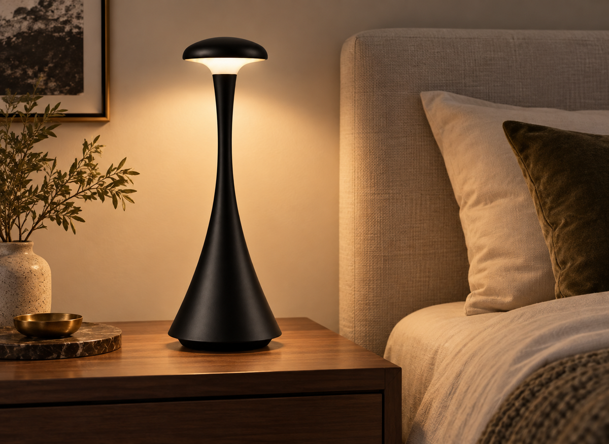 Lampe Champignon Tactile Noire