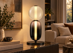 Lampe Design Nordique Duo en Verre Fumé