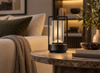 Lanterne LED Rechargeable en Verre Noir