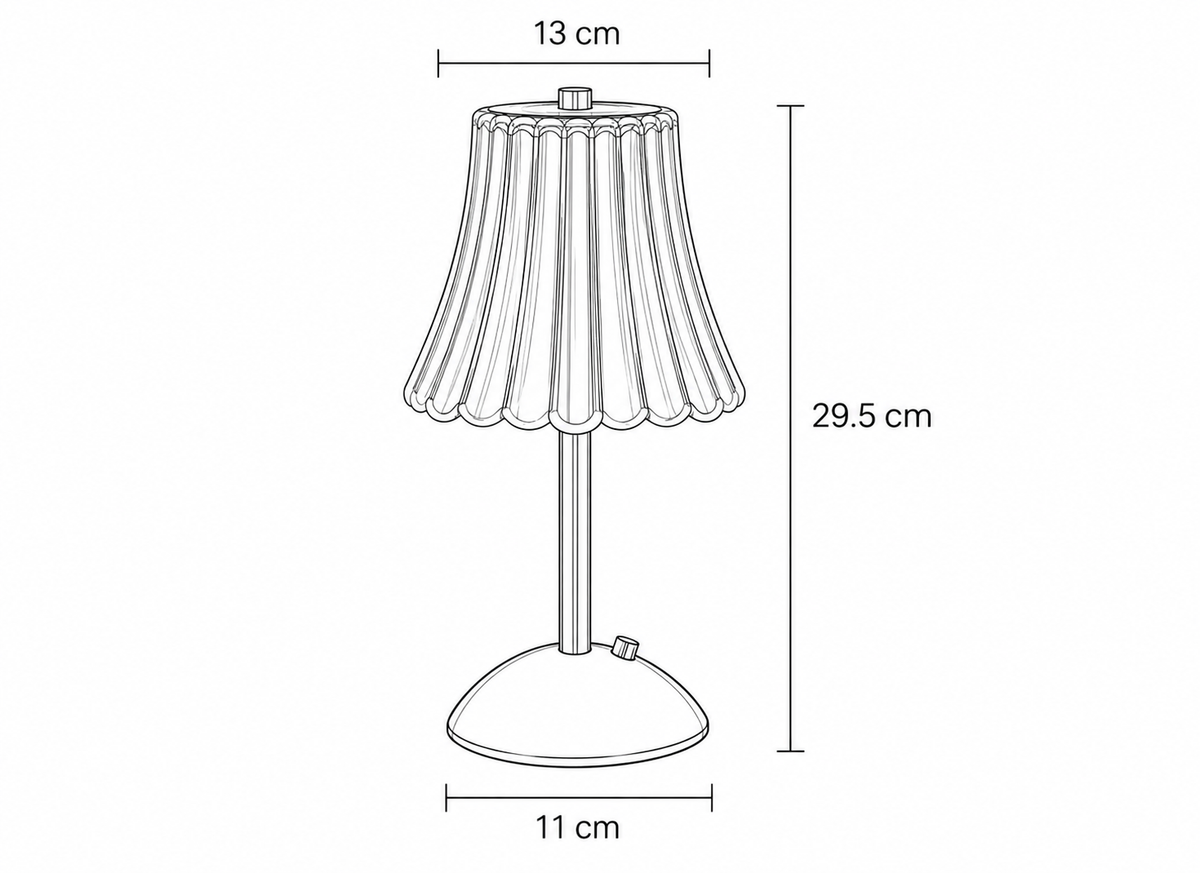 Lampe Tactile Dorée en Verre Plissé