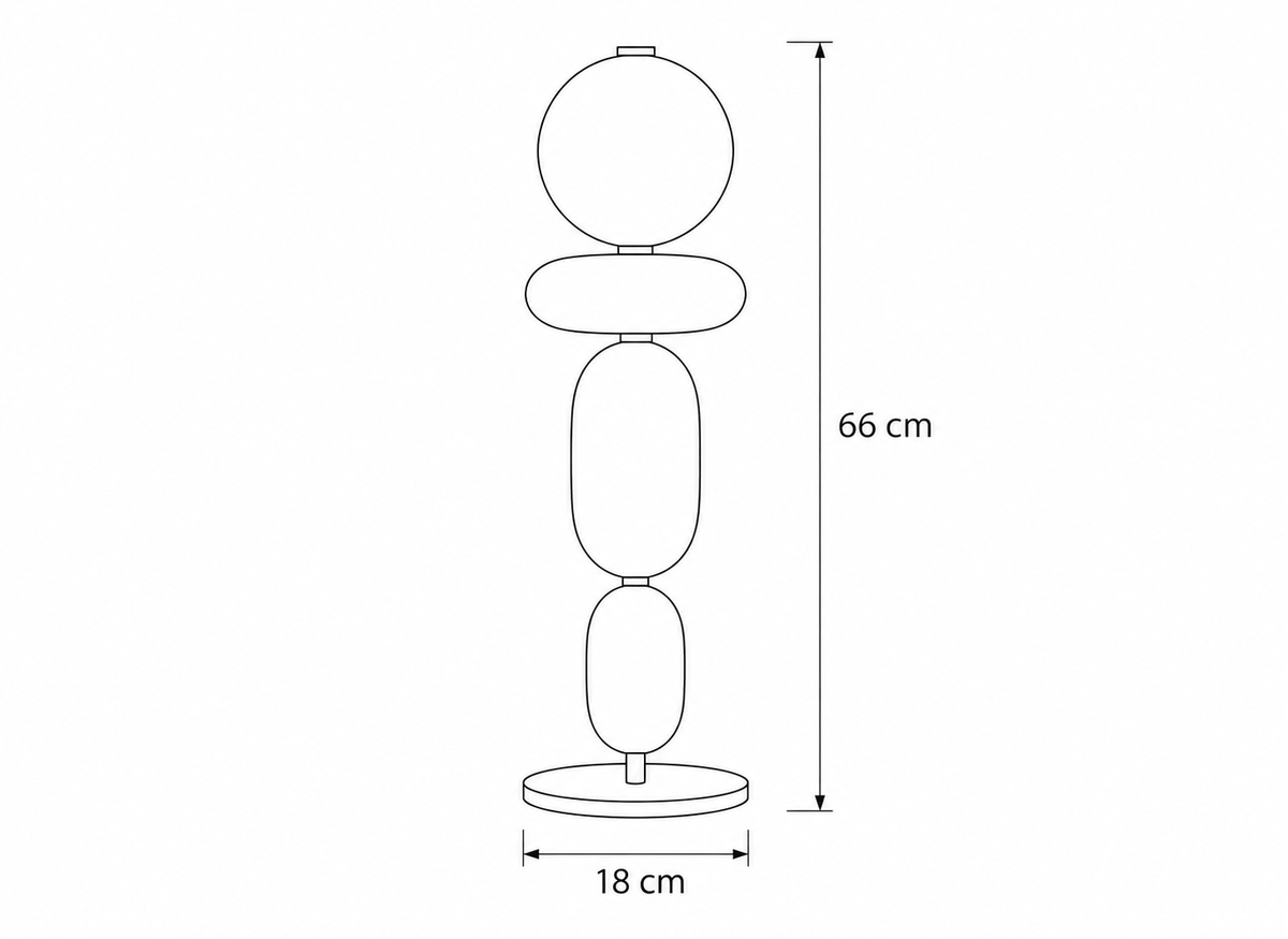 Lampe Design Nordic Quatuor Ivoire, Rouge & Fumé
