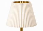 Lampe Sans Fil Dorée à Abat-Jour Plissé