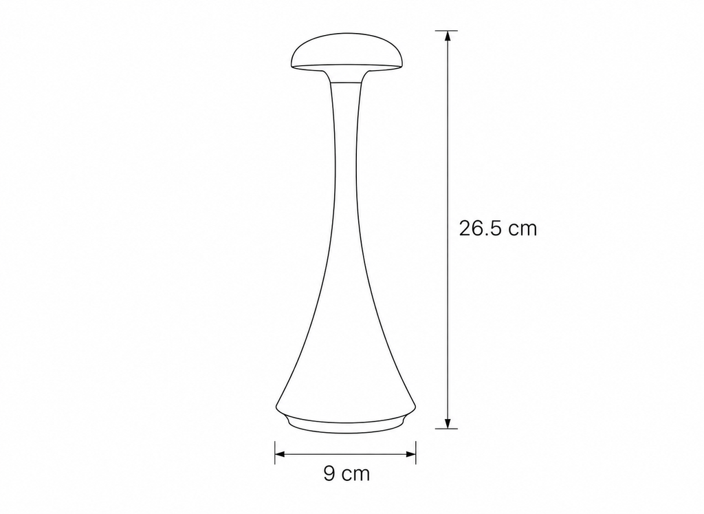Lampe Champignon Tactile Noire