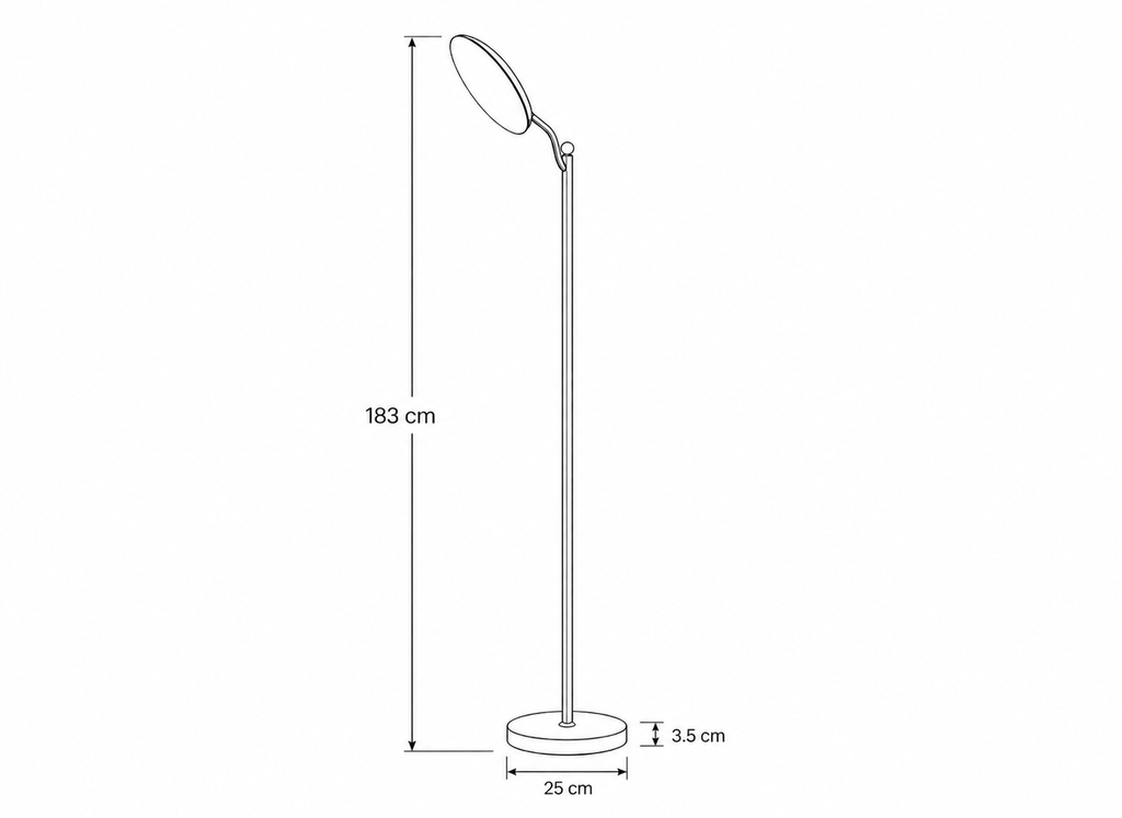 Lampadaire LED Noir Orientable & Dimmable