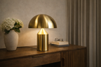 Lampe champignon dorée en métal