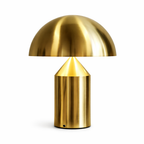 Lampe champignon dorée en métal