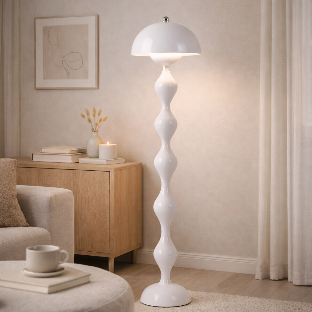 Lampadaire Design Champignon Blanc