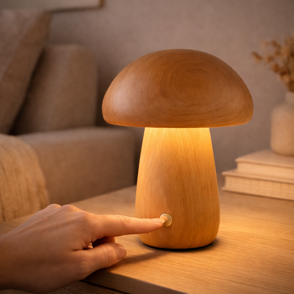 Veilleuse champignon tactile