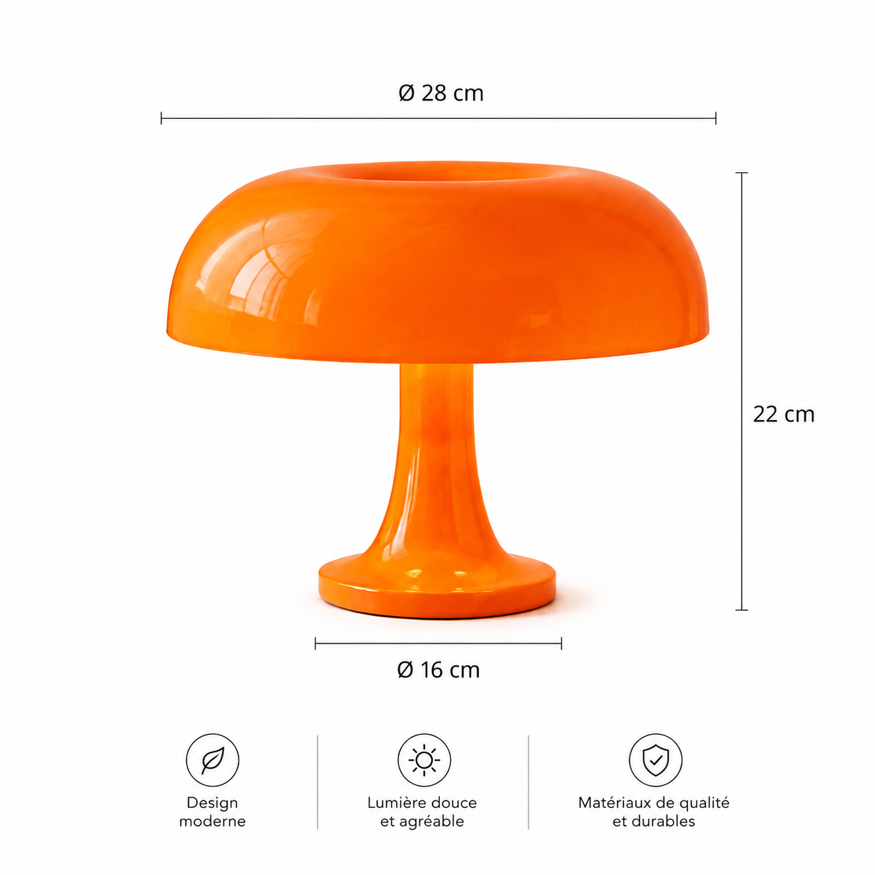 Lampe Design Champignon Orange