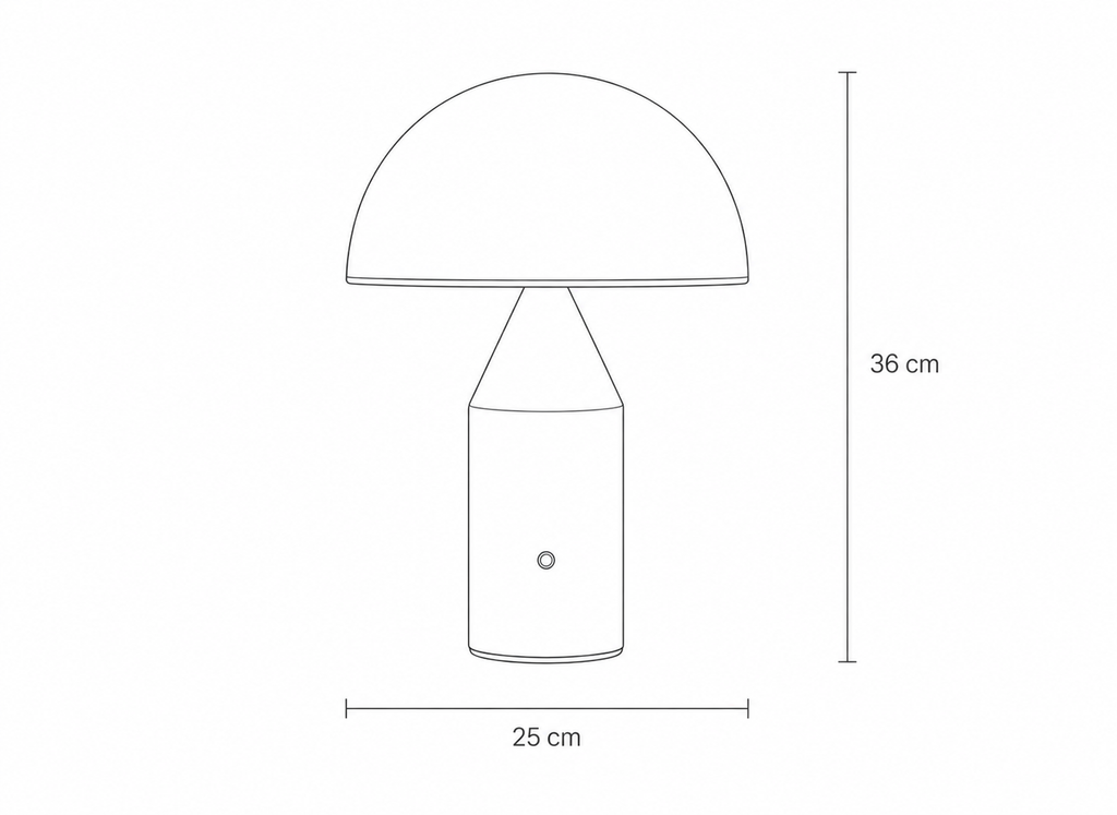 Lampe champignon dorée en métal