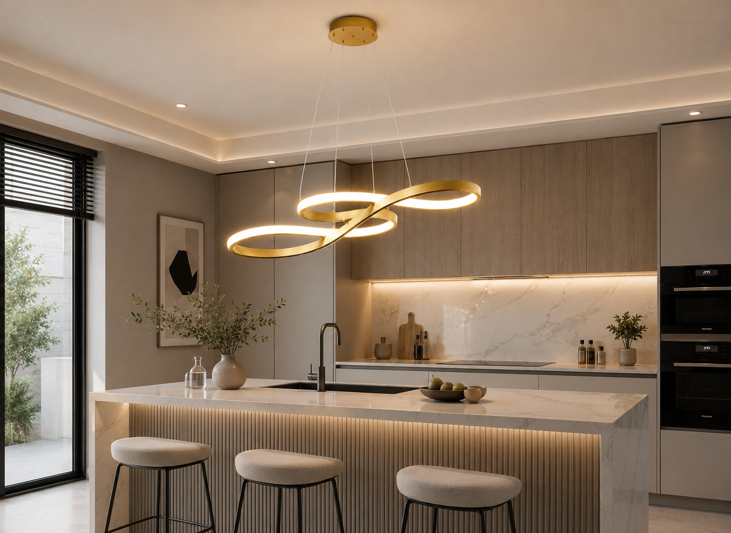 Lustre Suspendu LED Infinity Doré
