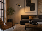Lampadaire LED Design Noir & Or