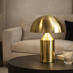 Lampe champignon dorée en métal