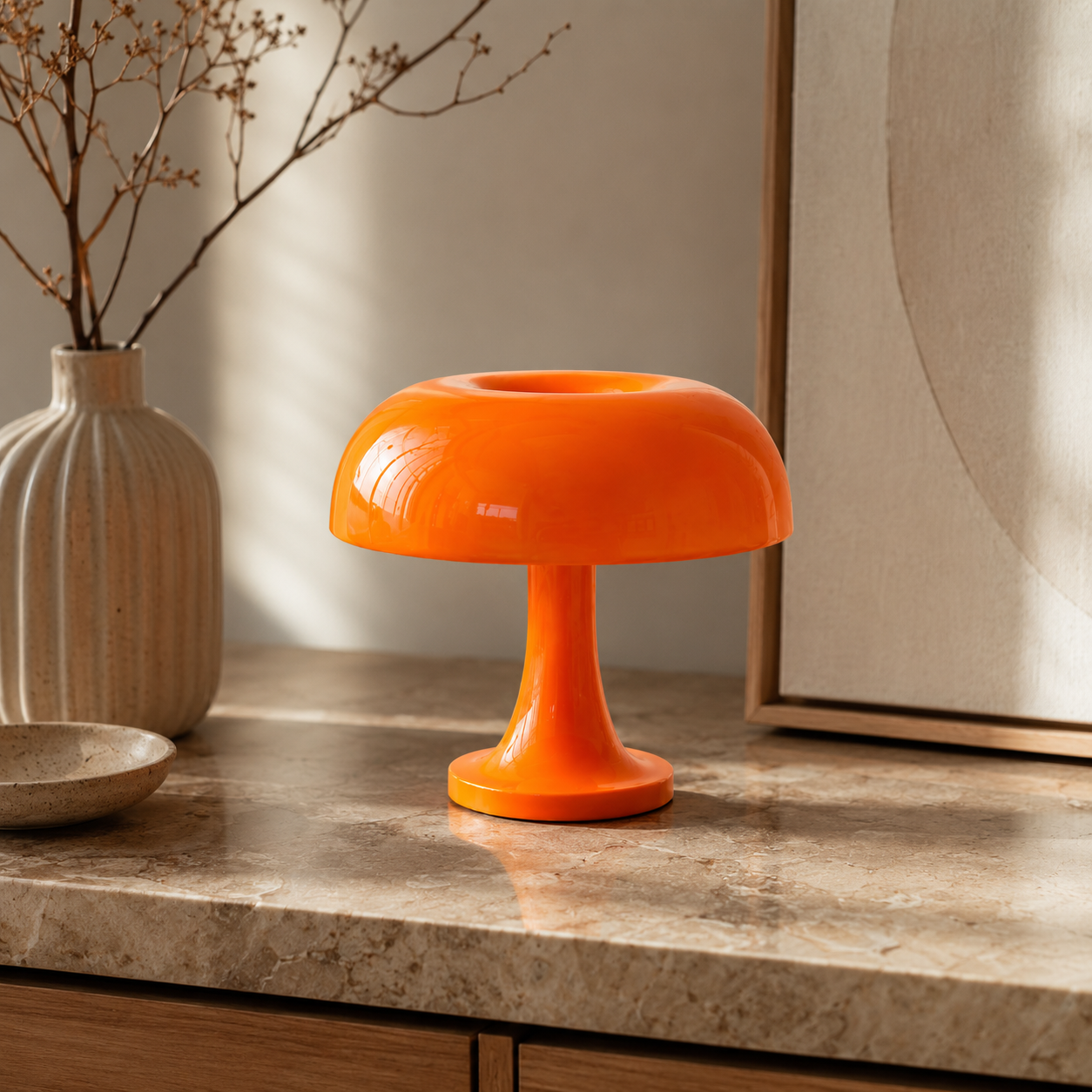 Lampe Design Champignon Orange