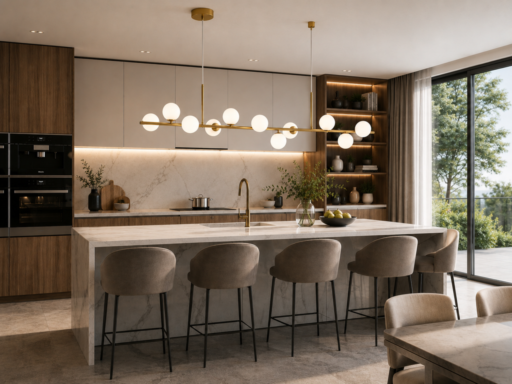 Suspension Nordique Verre & Laiton 11 Lumières